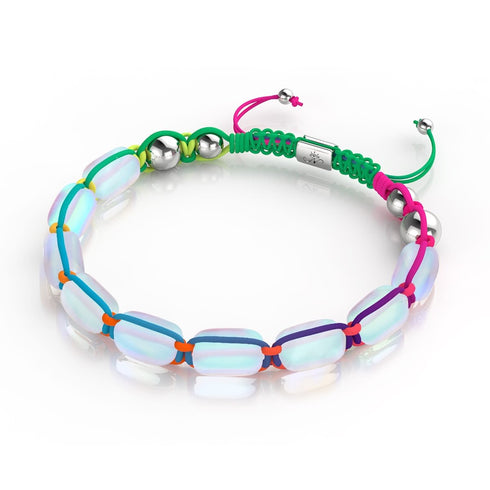 Spectre | Bracelet macramé galets de verre sirène